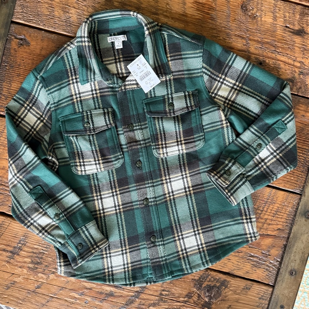 Jcrew Crewcuts Kids Seaboard Soft-Knit Shirt - Plaid. Size 8 - New, with tags.